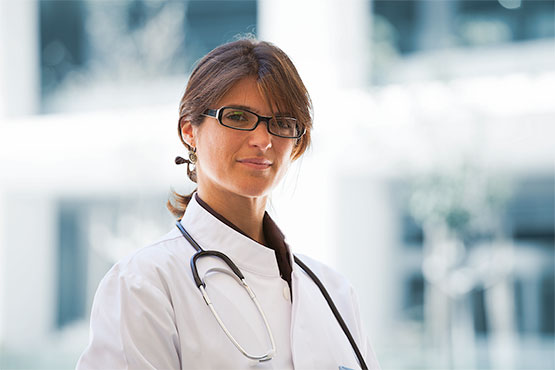 Physician smiling